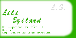 lili szilard business card